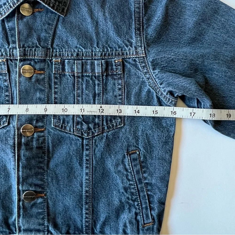 Girls Denim Jean Jacket Girls Size Small Basic Fit Company B Blue Jeans Denim